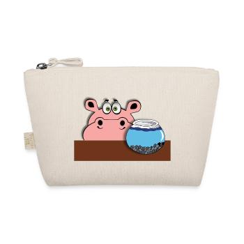 fisch hippo nilpferd baby kind geschenkidee comic - Bio-Täschchen - Natur - Vorne