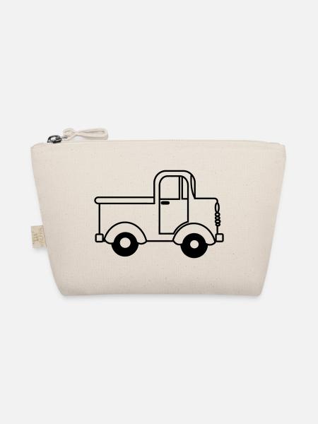 Cheerful truck transparent, toy car - Organic Pouch - nature - Front