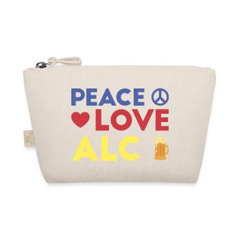 Peace Love Alcohol Geschenk - Bio-Täschchen - Natur - Vorne