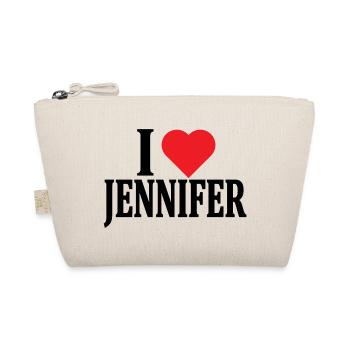 T-Shirt I love Jennifer T-Shirt Geschenkidee - Bio-Täschchen - Natur - Vorne