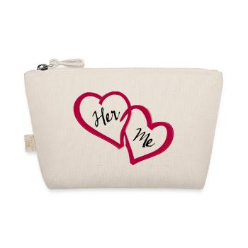 Linked hearts Her and me Valentine's day - Organic Pouch - nature - Front