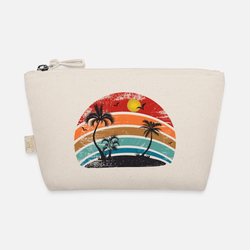 Sonnenuntergang Retro - Bio-Täschchen - Natur