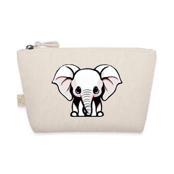Little Elephant Cartoon Cute Adventure 12 - Organic Pouch - nature - Front
