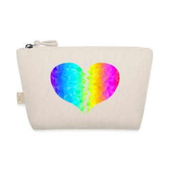 buntes Herz Regenbogenfarben - Bio-Täschchen - Natur - Vorne