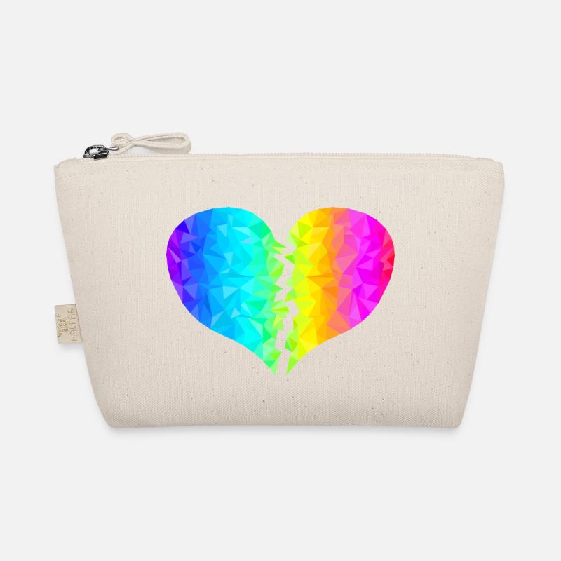 buntes Herz Regenbogenfarben Bio-Täschchen