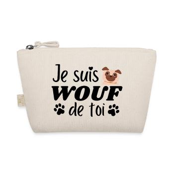je suis wouf de toi pug - Trousse biologique - nature - Devant