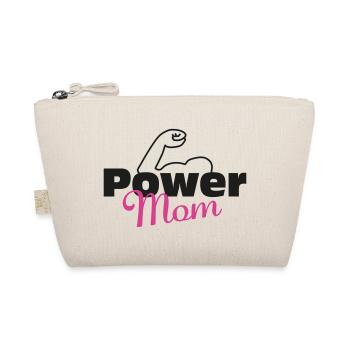 Power Mom schwarz-pink - Bio-Täschchen - Natur - Vorne