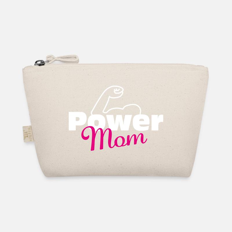 Power Mom weiß-pink Bio-Täschchen