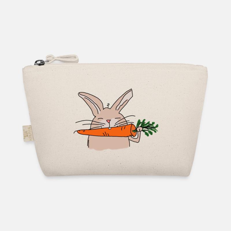 Hilde Rabbit with Carrot Comic Style Organic Pouch
