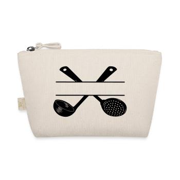Slotted spoon and soup spoon crossed. - Organic Pouch - nature - Front