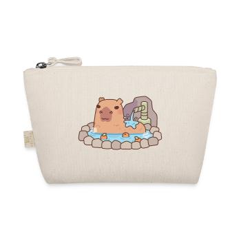 Cute Capybara Chilling In Hot Spring Onsen - Organic Pouch - nature - Front