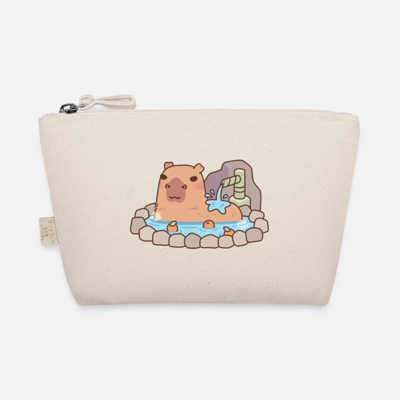 Süßes Capybara Chilling in Hot Spring Onsen Bio-Täschchen