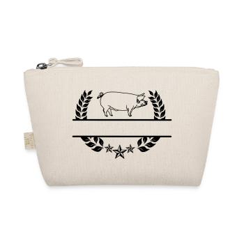 Transparent pig in laurel wreath. - Organic Pouch - nature - Front