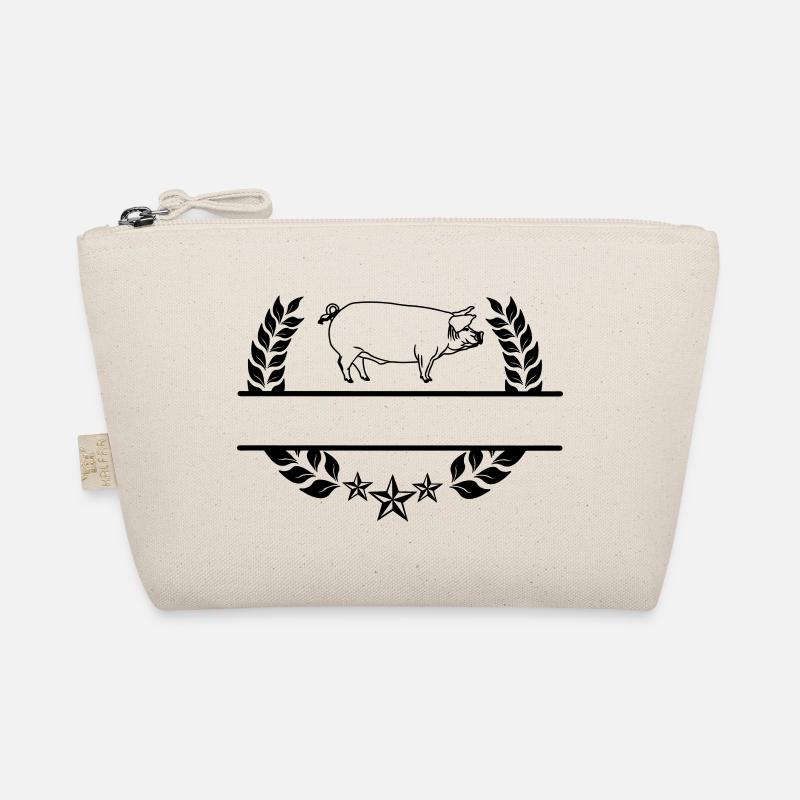 Cochon transparent dans une couronne de laurier. Trousse biologique
