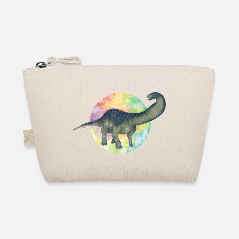 Farbige Dinosaurier - Bio-Täschchen - Natur