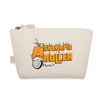 Retro Roller Therapie Motorroller Scooter Geschenk - Bio-Täschchen - Natur - Vorne