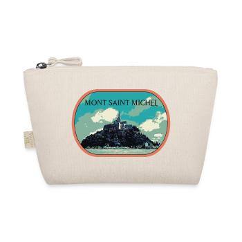 Illustration en bleu et vert du Mont Saint Michel - Trousse biologique - nature - Devant