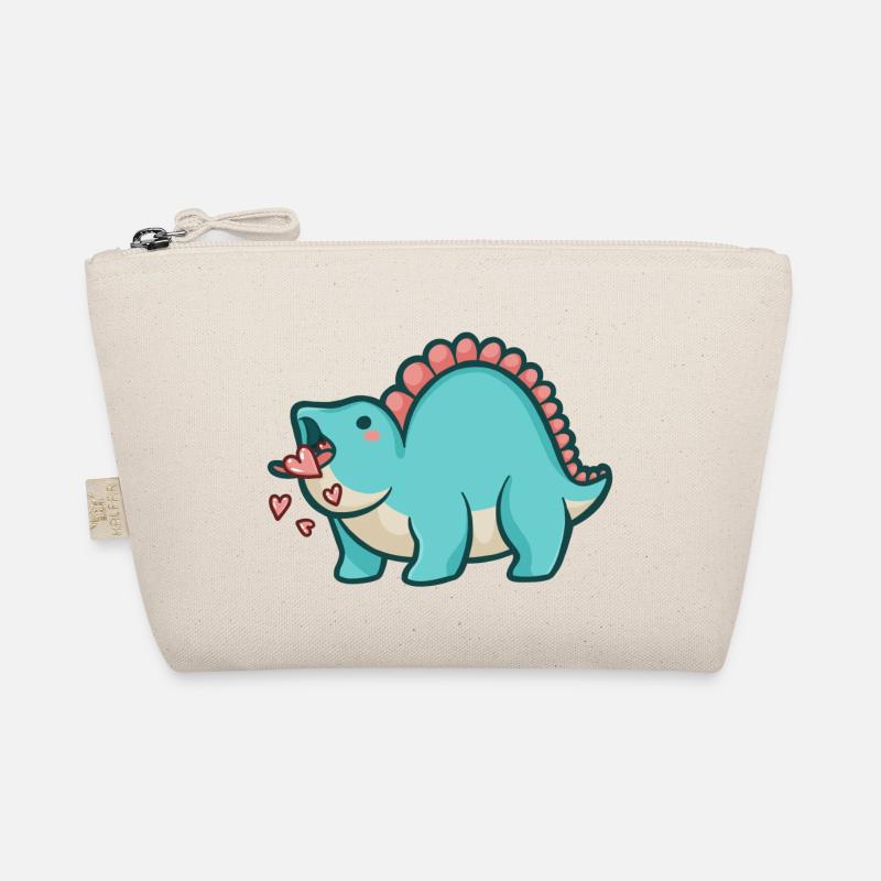hugadino Mlem mit Herzen, Dino, süßer Dinosaurier Bio-Täschchen