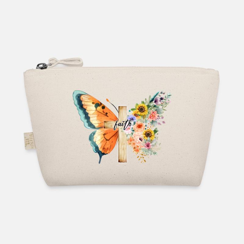 Glaube Schmetterling Kreuz Jesus Christus Gott - Bio-Täschchen - Natur