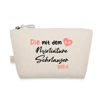 Die mit dem Miniature Schnauzer geht - Hund Hundel - Bio-Täschchen - Natur - Vorne