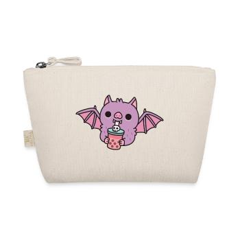 Cute Vampire Bat Drinking Bubble Tea - Organic Pouch - nature - Front