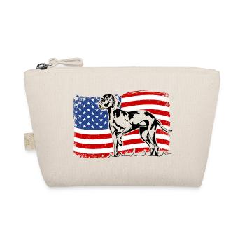 Weimaraner America Flag Dogs Hunting Dogs Wilsigns - Organic Pouch - nature - Front