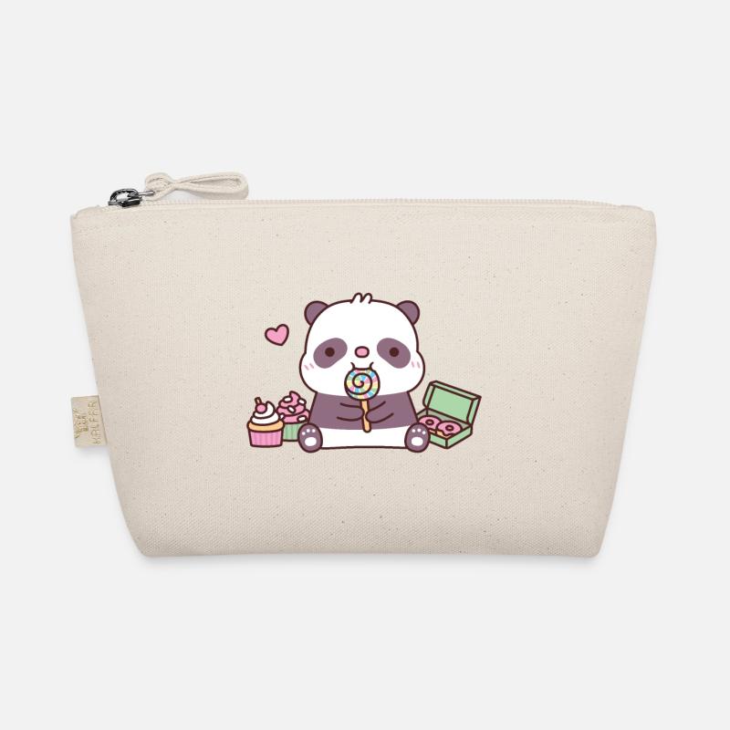 Cute Panda With Lollipop Cupcakes Donuts Organic Pouch