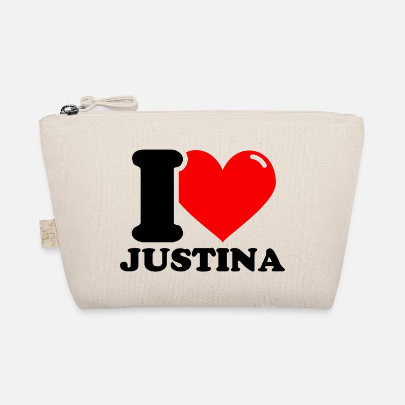 I love justina First name Organic Pouch