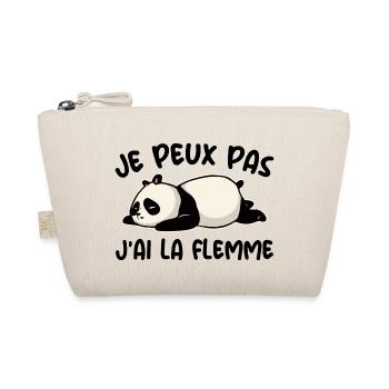 Je Peux Pas J'ai La Flemme Cadeau Drôle Panda - Trousse biologique - nature - Devant