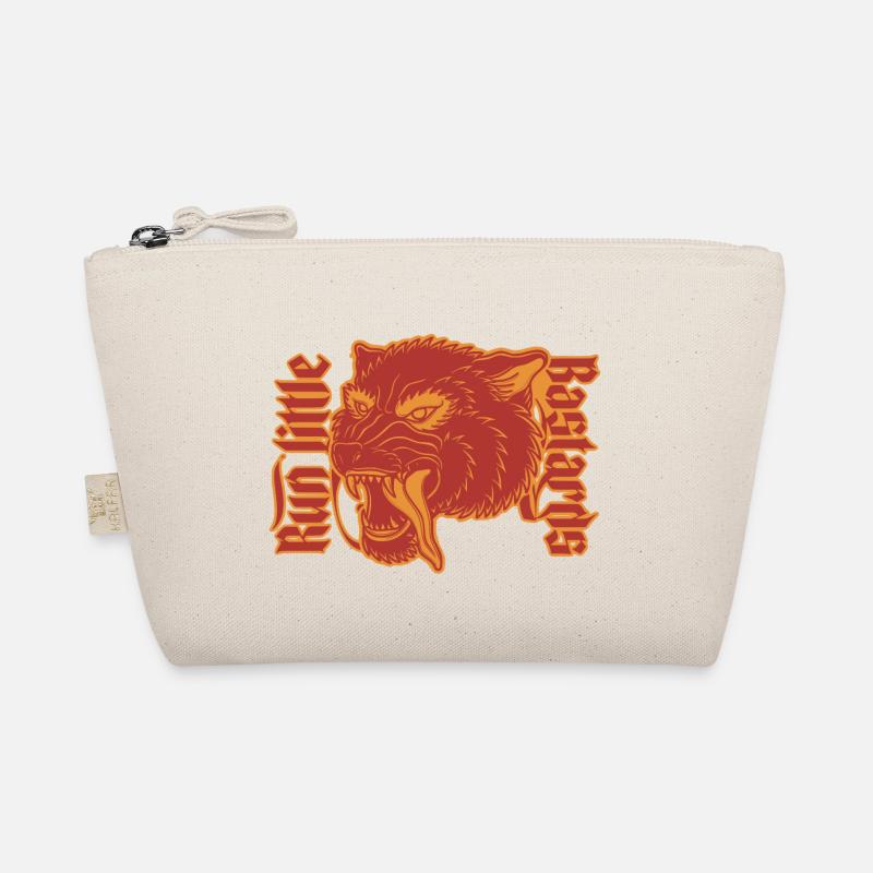 Run little Bastards Wolf Illustration - Organic Pouch - nature