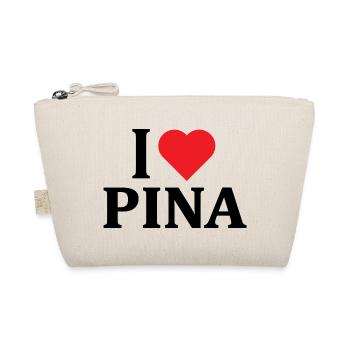 t-shirt I love Pina t-shirt gift idea - Organic Pouch - nature - Front