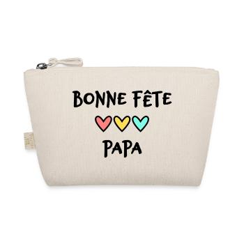 DAD. FATHER'S DAY. HAPPY FATHER'S DAY. HAPPY BIRTHDAY. - Organic Pouch - nature - Front