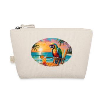 Parrot on the beach in sunset - Organic Pouch - nature - Front