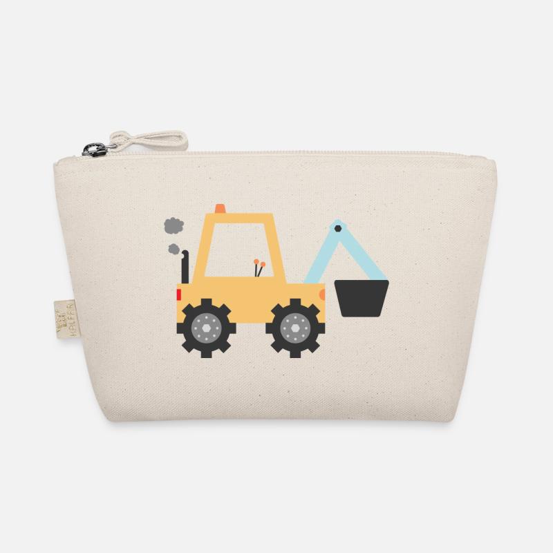 Gelber Bagger - Bio-Täschchen - Natur