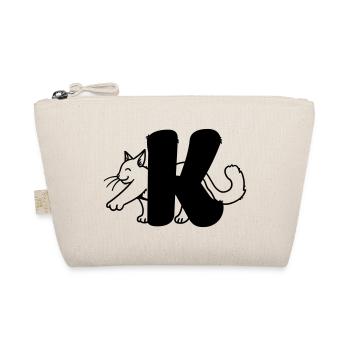 Cat Letter K - Organic Pouch - nature - Front