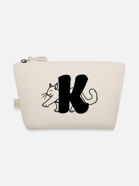 Katze Buchstabe K - Bio-Täschchen - Natur - Vorne