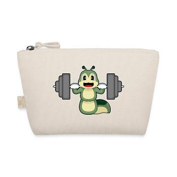 Caterpillar Bodybuilder Barbell Bodybuilding - Organic Pouch - nature - Front