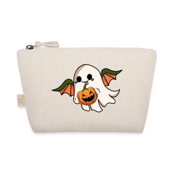 Halloween Ghost Bat Wings Jack-o'-lantern - Organic Pouch - nature - Front