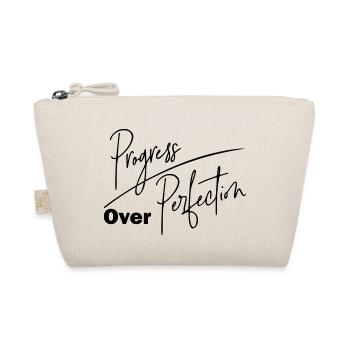 DZ00012 Progress Over Perfection - Organic Pouch - nature - Front