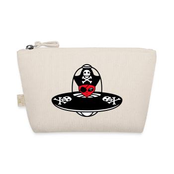 Alien Pirate Ufo Captain Cap Funny Alien - Organic Pouch - nature - Front