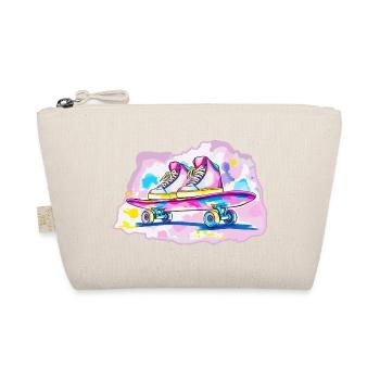 Skateboard with shoes - Organic Pouch - nature - Front