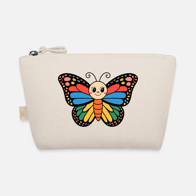 Schmetterling bunt Insekt süß Mädchen Geschenkidee Bio-Täschchen