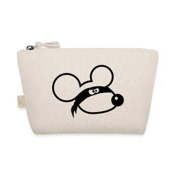 Mouse Evil Robber Ninja Raid Thief Cloth Eyes - Organic Pouch - nature - Front