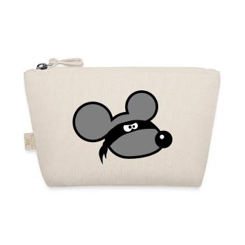 Maus Böse Räuber Ninja Überfall Dieb Tuch Augen - Bio-Täschchen - Natur - Vorne