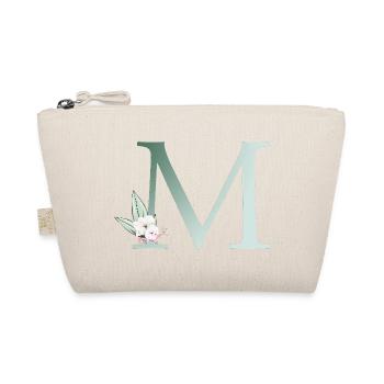 M Monogramm, Floral, personalisierbar - Bio-Täschchen - Natur - Vorne