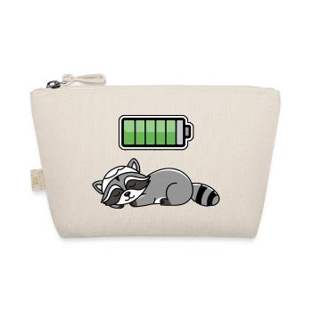 Racoon Sleeping Recharging Night Bedtime - Bio-Täschchen - Natur - Vorne