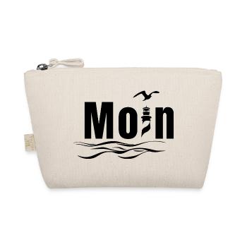 Moin Motiv mit Möwe - Maritimes Nordseedesign - Bio-Täschchen - Natur - Vorne