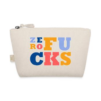 Colorful Retro Style - Zero Fucks Text Design - Organic Pouch - nature - Front
