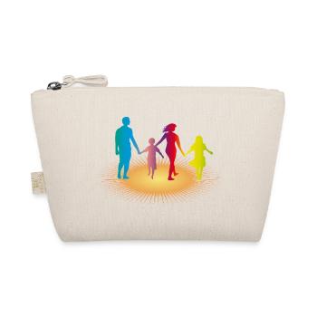 Bunte Familie im Sonnenlicht - Bio-Täschchen - Natur - Vorne