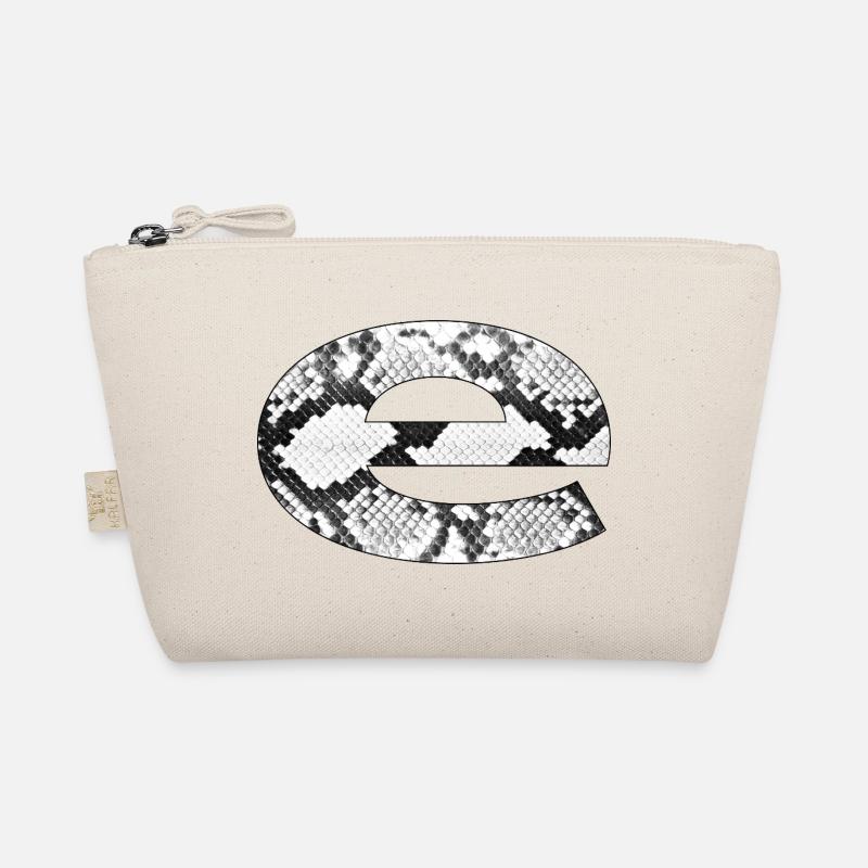 Schlangenmuster Buchstabe e Bio-Täschchen